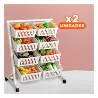 Pack2 Plataforma Organizador Blanco de Cuatro Niveles con Ocho Bandejas Y Regalo Sticker