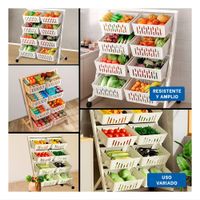 Base Organizador Blanco de Cuatro Niveles con Ocho Bandejas para Hogar