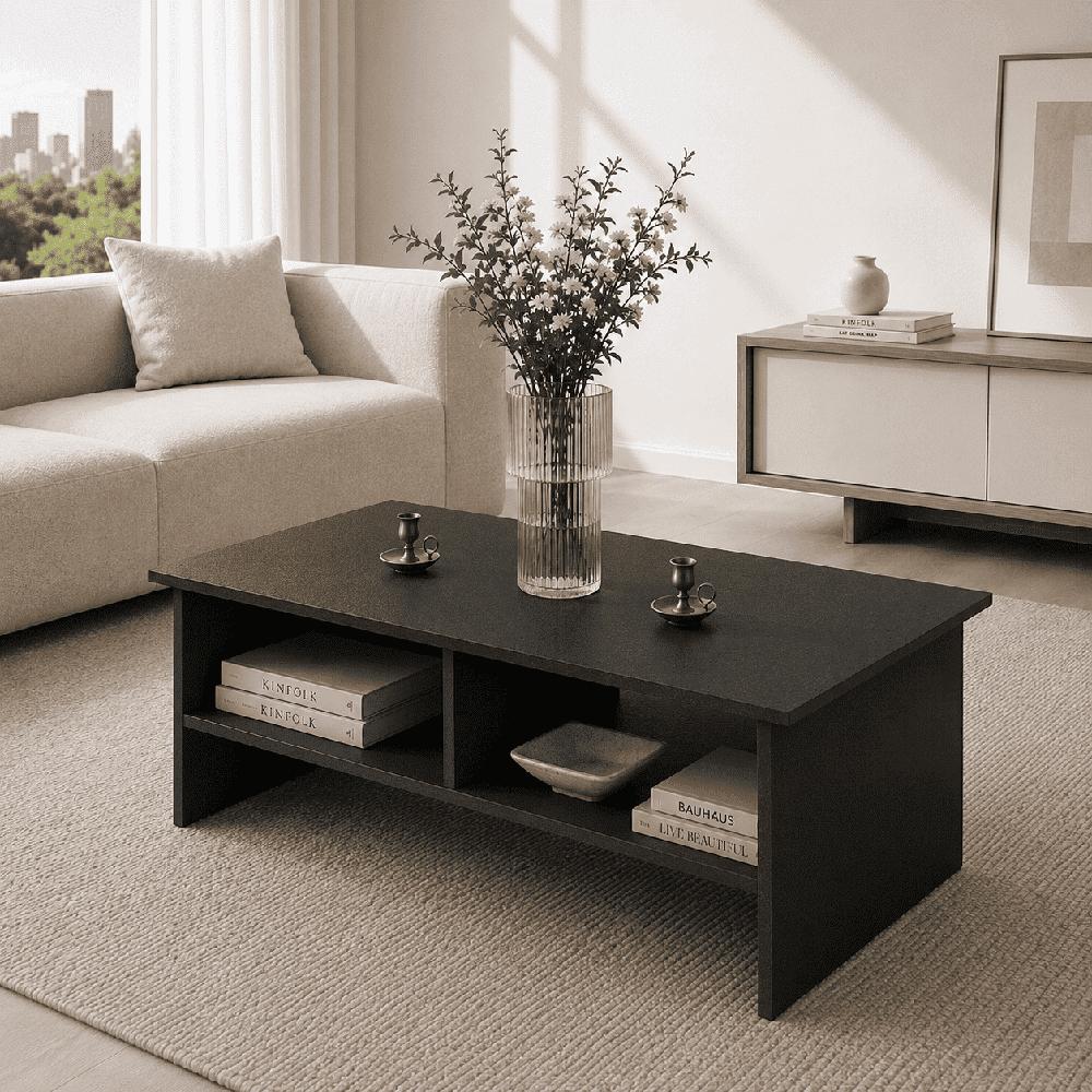 Mesa de centro rectangular Kova color negro Muebleo.pe