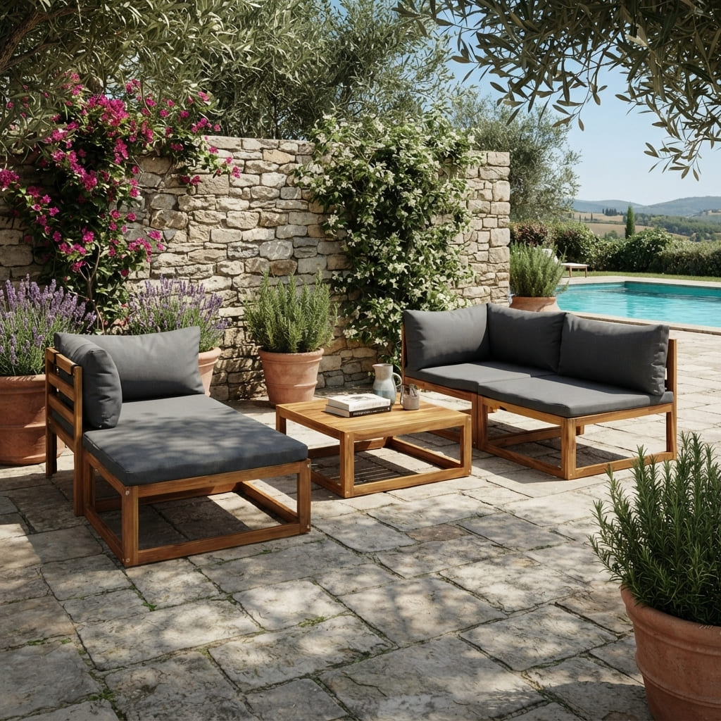 Set de terraza Llanero 4 personas con mesa Movenda