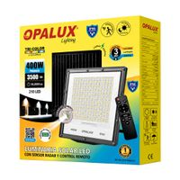 Reflector Solar LED Opalux 400W Tricolor Exterior con Control Remoto Impermeable IP65