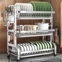 Escurridor Organizador Acero Inoxidable 3 Niveles Para Platos
