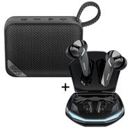 Combo Parlante QCY SP2 Negro - Audífonos Lenovo GM2 Pro Negro