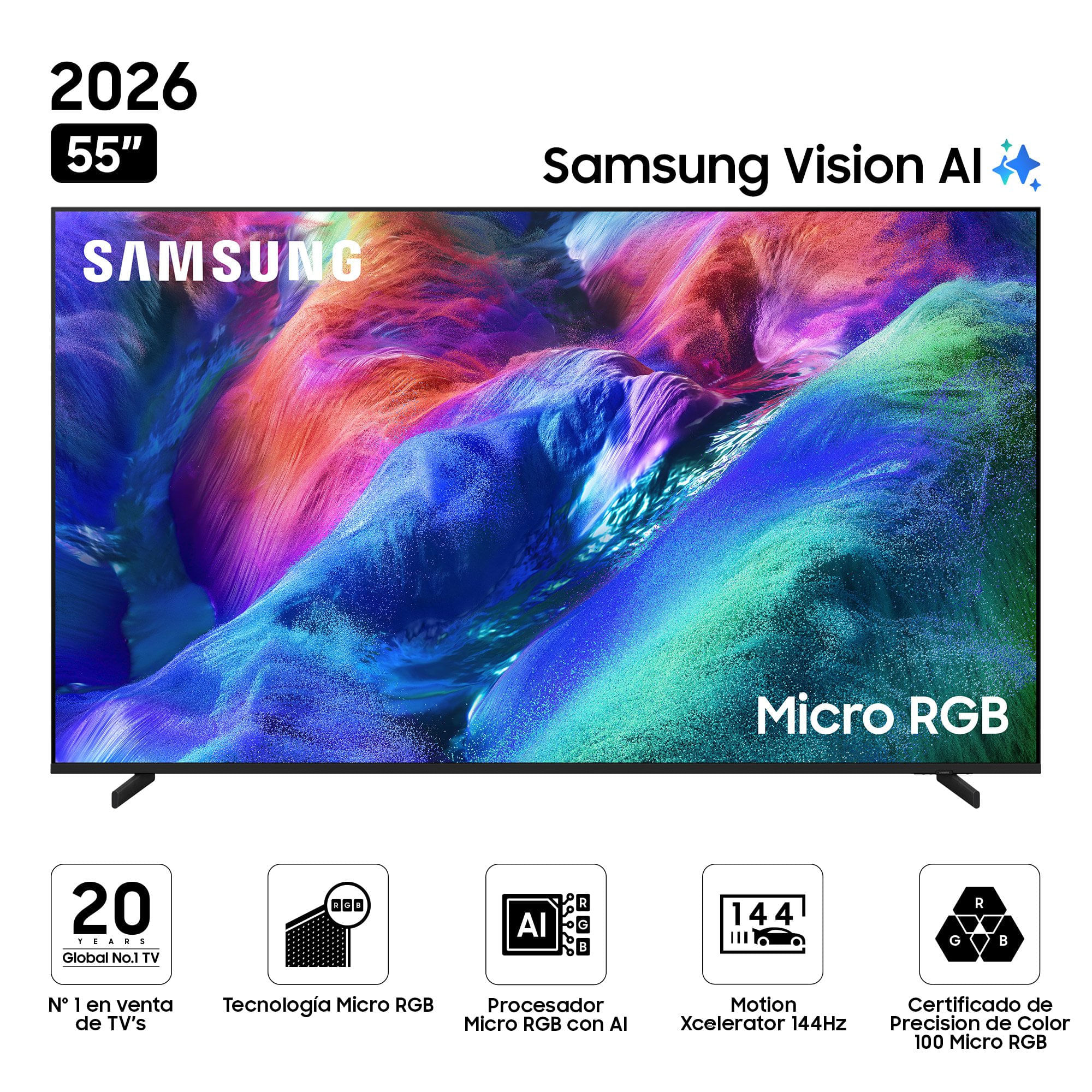 Televisor SAMSUNG Micro RGB 55"" UHD 4K Smart TV R85H Vision AI