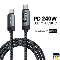 Cable USB-C a USB-C PD 240W con Pantalla OLED Carga Rápida Ultra Power 1Mtr