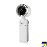 Ventilador Portátil de Mano 5 Velocidades con Pantalla Digital - Blanco
