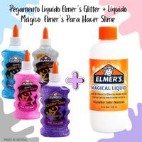 Pegamento Liquido Elmer Glitter con Líquido Mágico Elmer