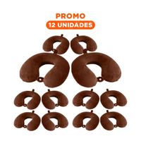 Pack12 Accesorio de Cuello Terciopelo Marron para Viajar Comodamente Y Regalo Sticker