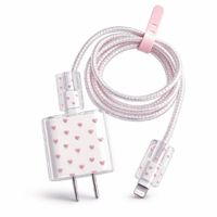 CASE PROTECTOR CORAZONES ROSE PARA CARGADOR IPHONE