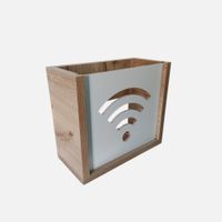 Organizador flotante de melamina para modem o router Wifi. Duna