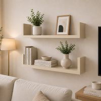Set de 2 Repisas en U Toquilla 60x10 X 1.8 cm de Melamina