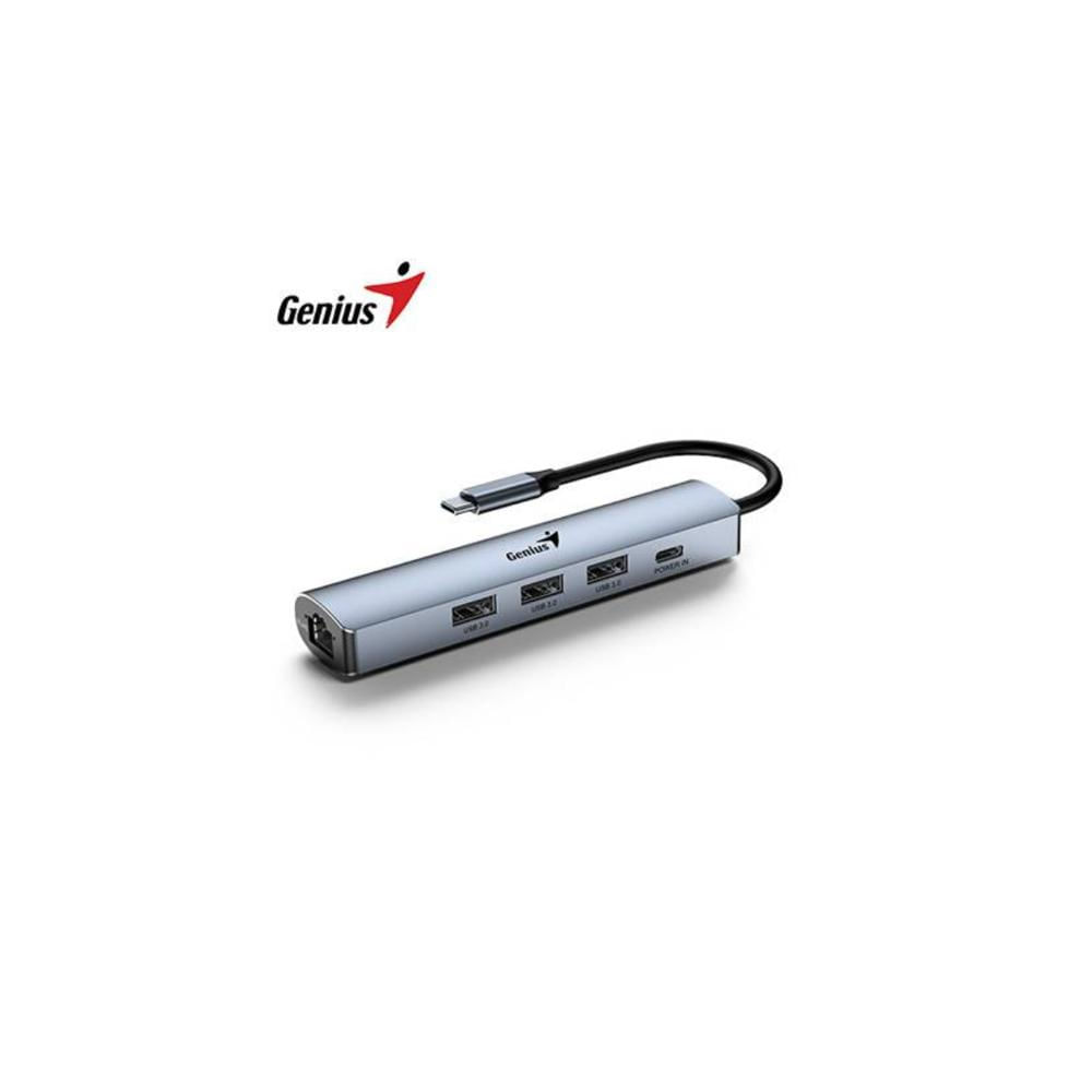 HUB USB-C GENIUS UH-545 GIGABIT ETHERNET 3xUSB-A 3.0 Y USB-C BLACK