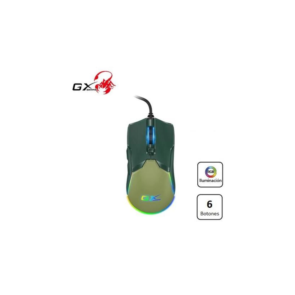 MOUSE GAMING GENIUS GX SCORPION M700 7200 DPI 6 BOTONES PROGRAMABLES RGB ARMY GREEN