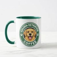 Taza cerámica pet lover diseño Golden Retriever Coffee