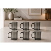 SET 6 VASOS BOROSILICATO BLACK 400ML