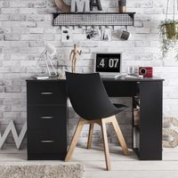 Escritorio Estante Moderno Alaska 3 Cajones Ventitaspe Negro