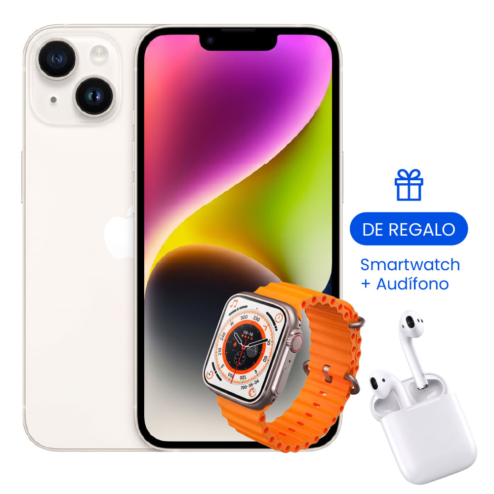 Apple iPhone 14 - 128GB Reacondicionado A - Blanco mas Regalo