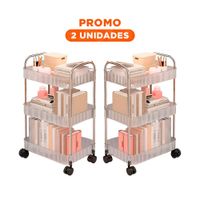 Pack2 Estante Movil de Acrilico para Cosmeticos y Accesorios