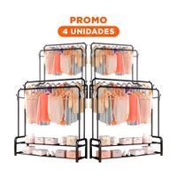Pack4 Torre Organizador negro con 2 Niveles para Oficina Y Regalo Sticker