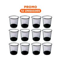 Pack12 Recipiente Metalico Circular Negro Elegante y Resistente Y Regalo Sticker