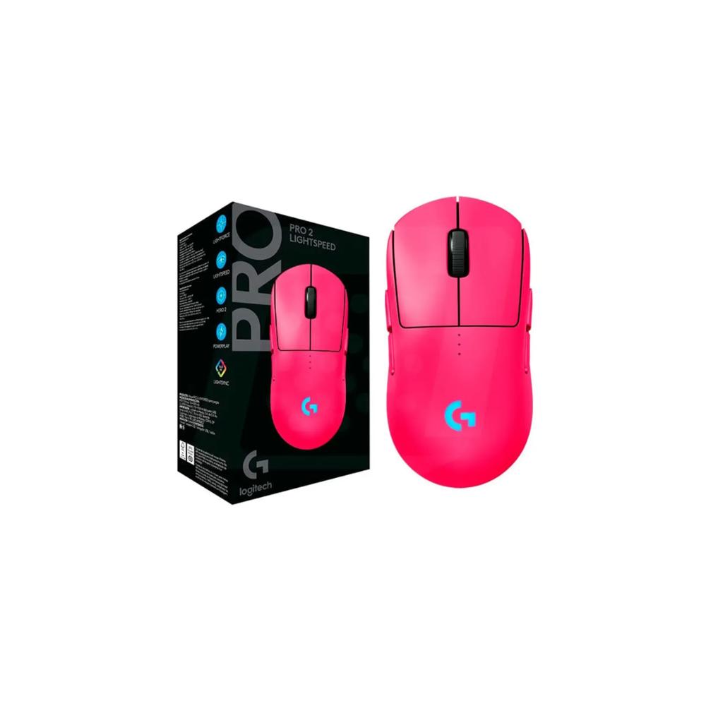Mouse Inalámbrico Logitech G PRO 2 LIGHTSPEED HERO 2 44K LIGHTFORCE - LIGHTSYNC RGB Magenta