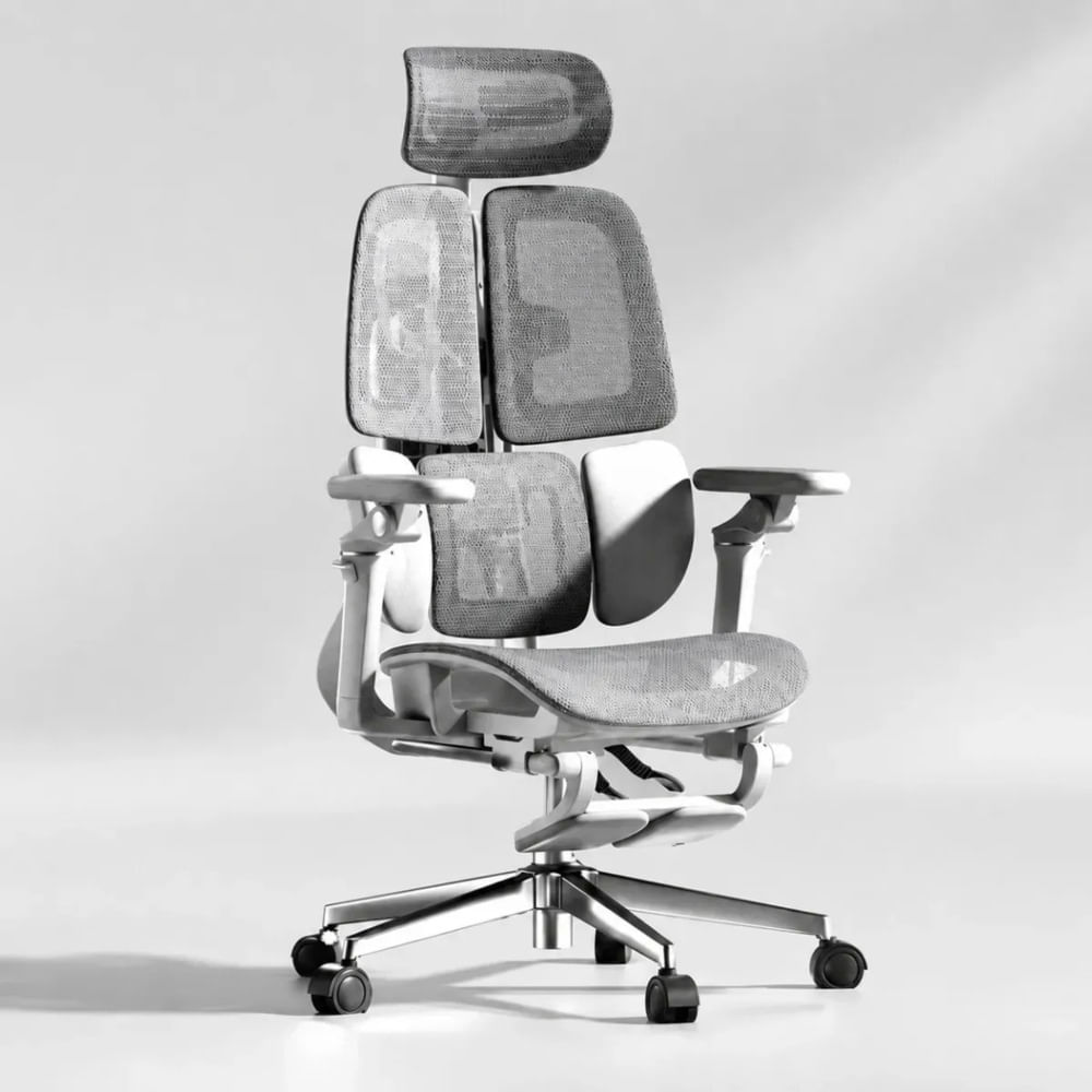 Silla Ergonomica Haven E3 Pro Wing Doble Respaldo Lumbar Alas Gris