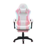 Silla Gamer Power RGB con Masajeador y Reposapiés Rosado