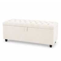 Banqueta Baúl Capitoneada Ada LeMueble 1.25 m Marfil