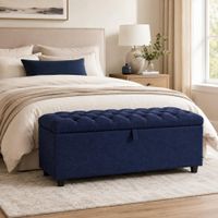 Banqueta Baúl Capitoneada Ada LeMueble 1 m Azul