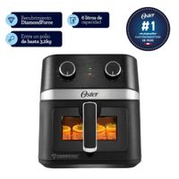 Freidora de Aire Oster 6L Manual con Ventana Negra CKSTAF60WMDF