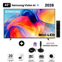 Televisor Samsung Mini LED 43 pulgadas 4K Ultra HD Tizen UN43M70HAGXPE y Antena digital
