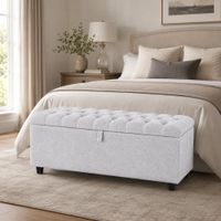 Banqueta Baúl Capitoneada Ada LeMueble 1 m Hielo