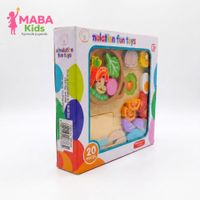 Set de Alimentos de Madera para Cortar con Utensilios