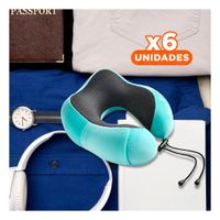 Pack6 Descanso de Cuello Ergonomico para Trayectos Celeste Claro Y Papel Regalo