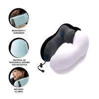 Cojin de Cuello Practico para Avion o Bus Celeste Claro Y Ligas Regalo