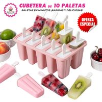 Molde Cubetera de 10 Paletas para Helados Chocolate Repostería