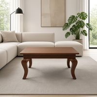 Mesa De Centro TU MESITA Versalles Rectangular Patas Curvas Nogal