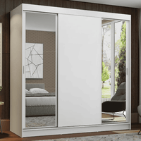 Ropero Reno Madesa 3 Puertas Corredizas 2 Con Espejo Blanco