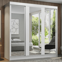Ropero Reno Madesa 3 Puertas Corredizas Con Espejo Blanco