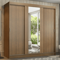 Ropero Reno Madesa 3 Puertas Corredizas 1 Con Espejo Marron