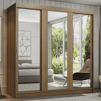Ropero Reno Madesa 3 Puertas Corredizas Con Espejo Marron