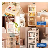 Mueble Organizador Cerrado con Cajones 4 Niveles y Asa Beige Claro Hogar