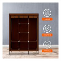 Guardarropa Compacto Textil Plegable con Tubos de Metal Marron 175x45x130cm YPapel Regalo