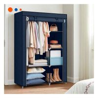 Guardarropa Elegante Textil con Tubos de Metal Plomo Casa 105x45x168cm Y Regalo Sticker