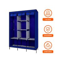 Pack4 Closet Estilizado Textil con Estructura Metalica Azul Hogar 175x45x130cm YPapel Regalo