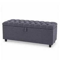 Banqueta Baúl Capitoneada Ada LeMueble 1.25 m Carbón