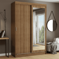 Ropero Tokio Madesa 2 Puertas Corredizas 1 Con Espejo Marron
