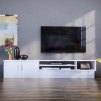 Mesa de TV Tupandi 65 pulgadas 2 Puertas Movenda Blanco