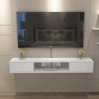 Mesa de TV Cambara 50 pulgadas Movenda Blanco Jalador Circular