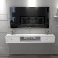 Mesa de TV Cambara 50 pulgadas Movenda Blanco Jalador Ovalado